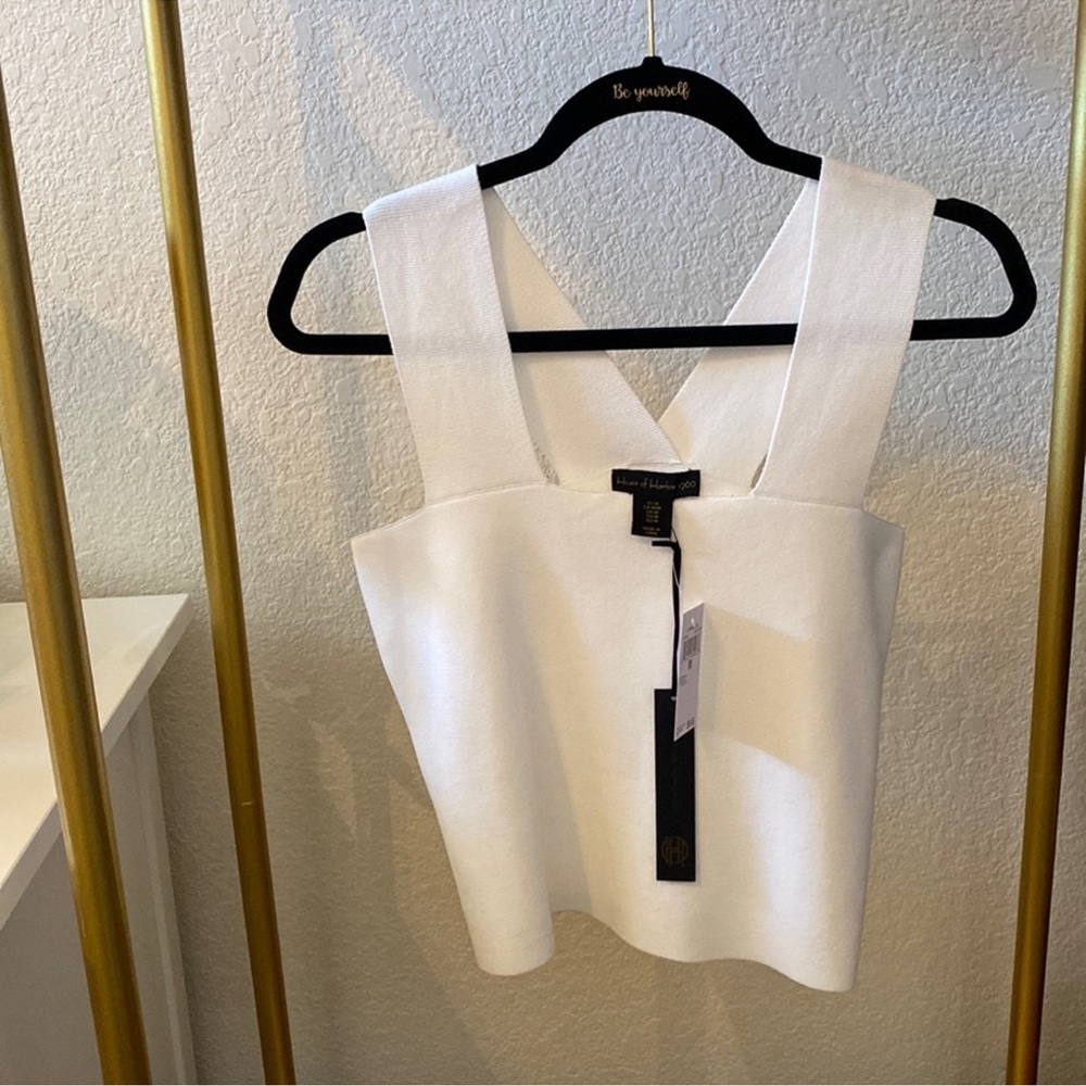 NWT House of Harlow 1960 White Square Neck Tank Top